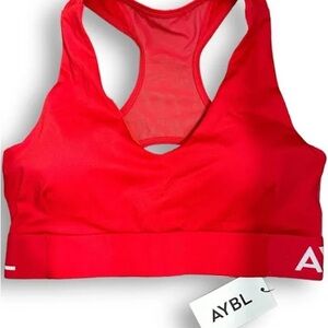 AYBL Red Sports Bra with Racerback Design - Small